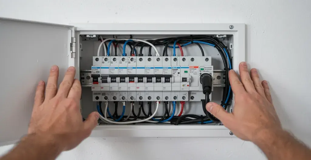 Tableau électrique résidentiel avec disjoncteur dédié pour borne de recharge